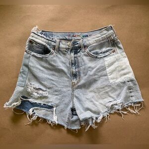 American Eagle Outfitters Light Wash Distressed Denim Shorts